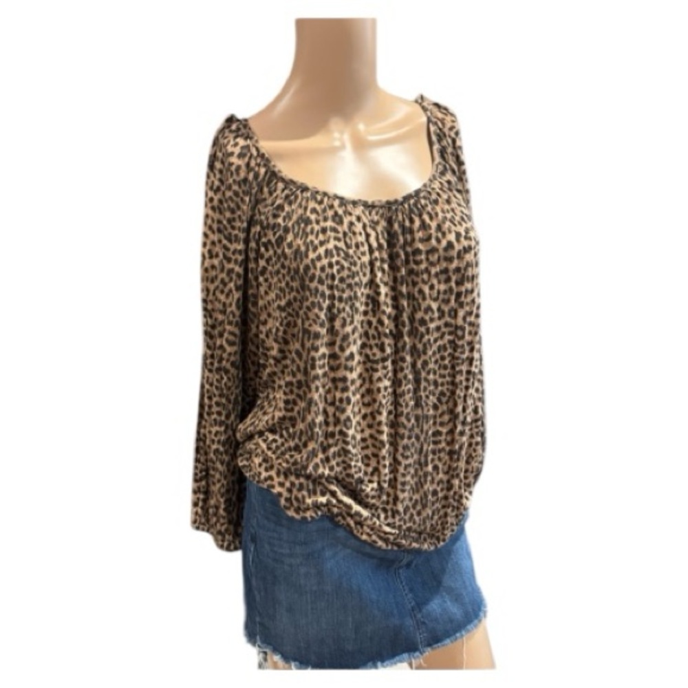 Michael Kors Leopard Print Blouse Size M